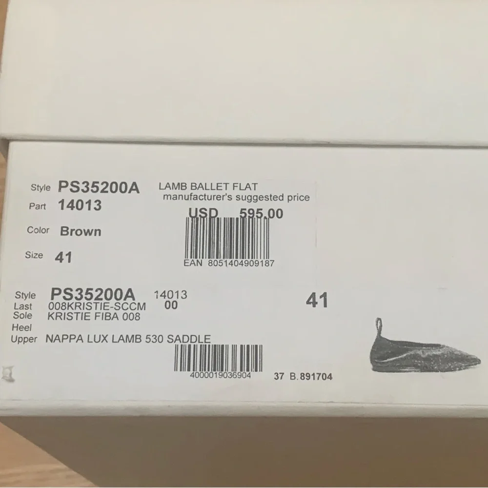 NIB PROENZA SCHOULER Kristie Ballet Flat Brown Square Toe Minimalist Neutral 41 - Picture 4 of 16